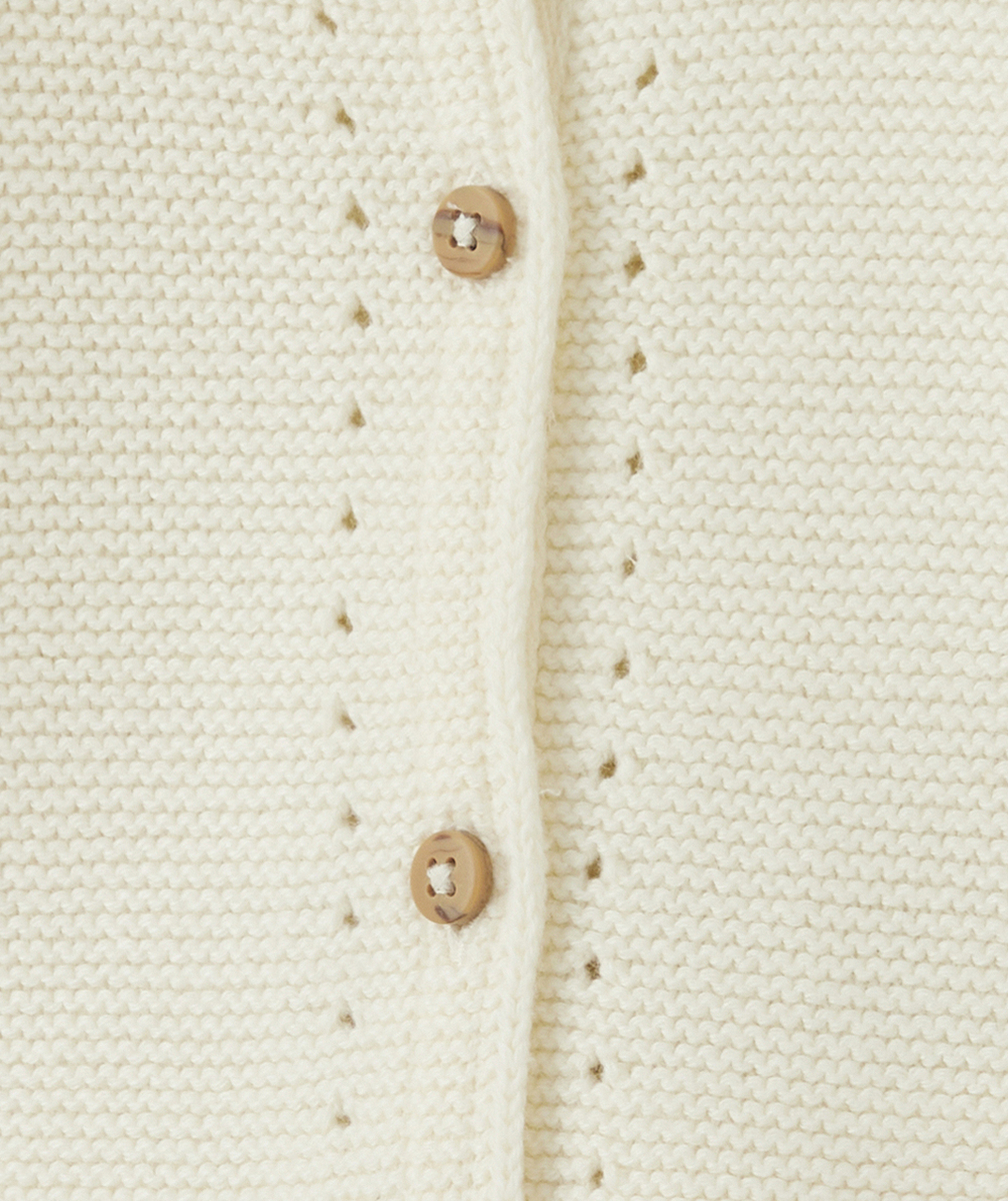 ENSEMBLE EN MAILLE DE COTON BIO ÉCRU