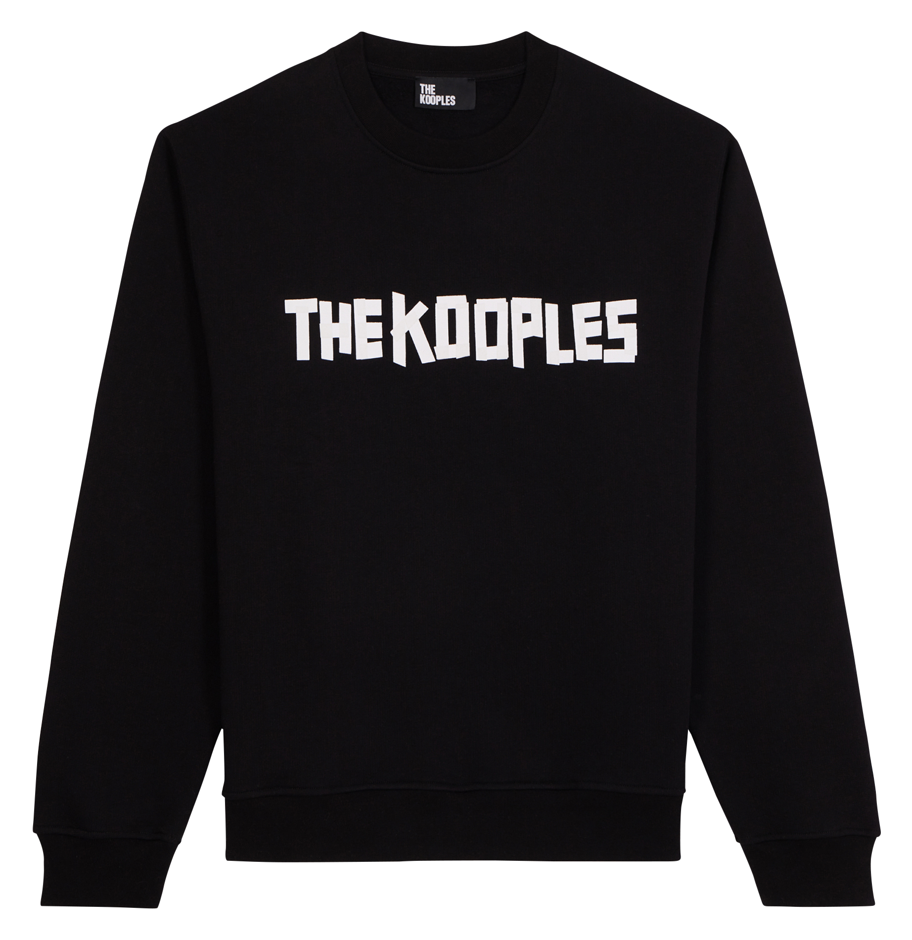 Sweat col rond en coton imprimé | Noir