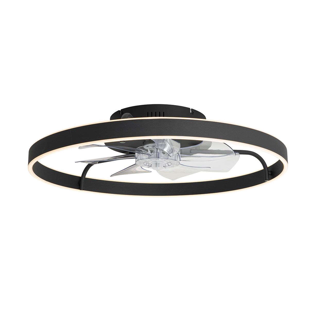 Plafondventilator zwart 70cm incl. LED dimbaar met afstandsbediening - Maddy