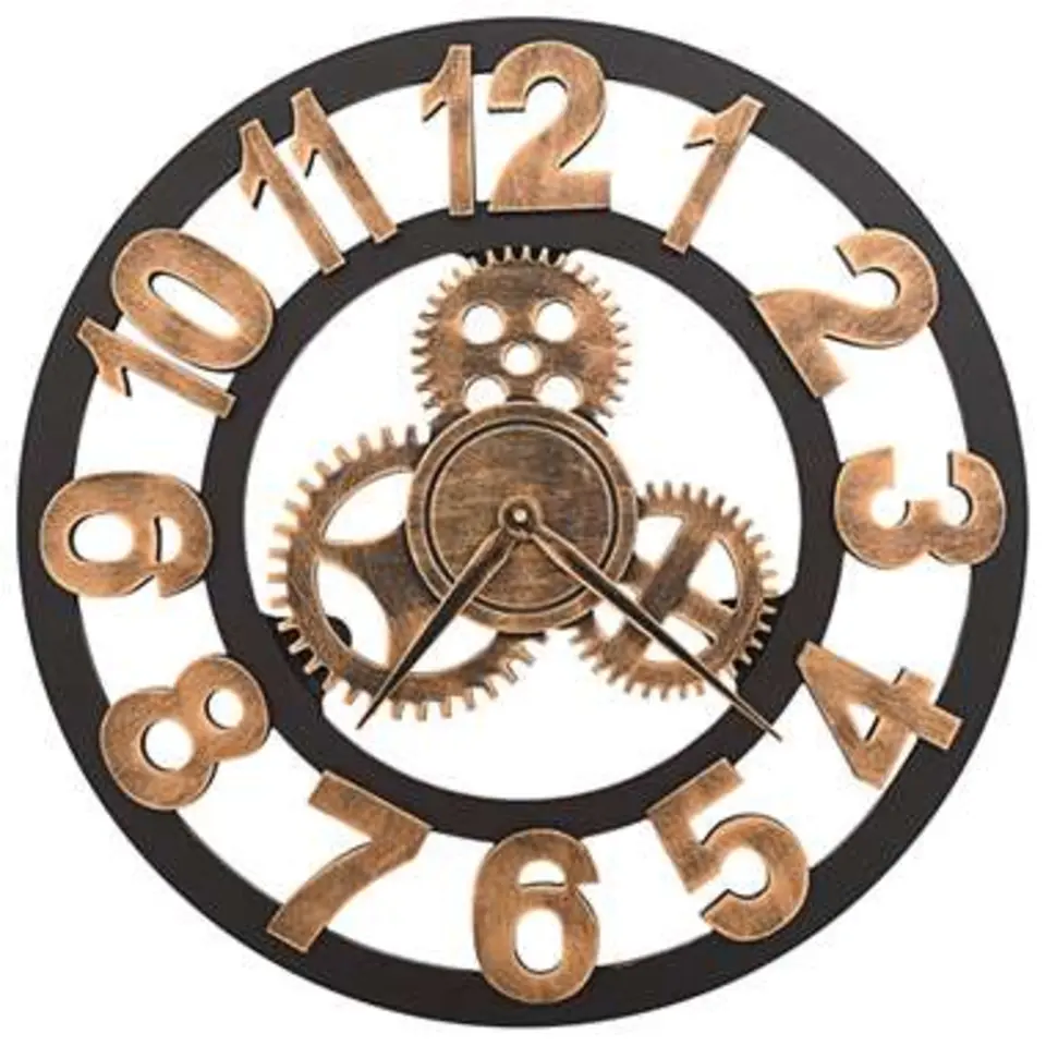 vidaXL - Wandklok - Goud - Metaal - 58 cm