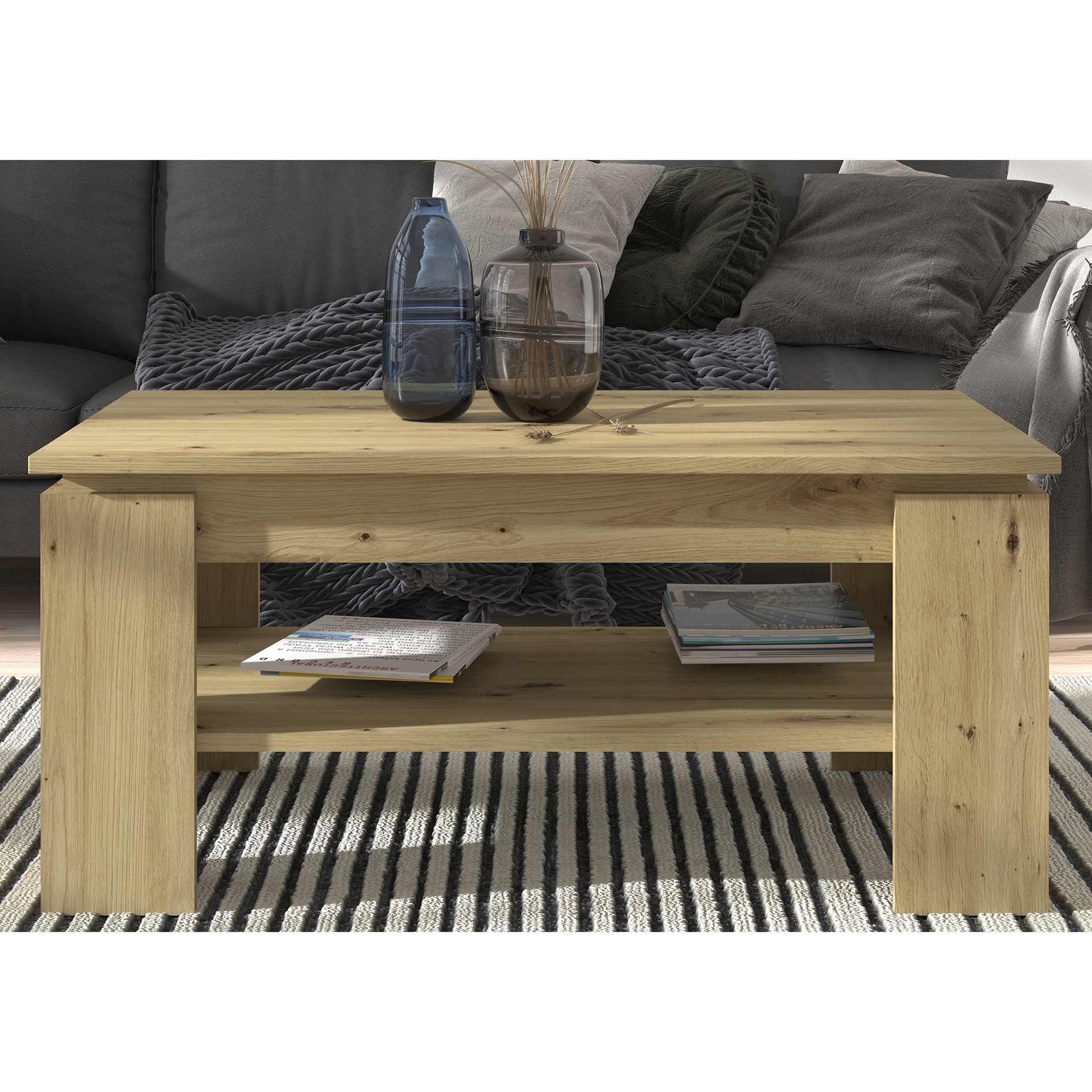 Couchtisch TITAN - Artisan Eiche - 100 cm breit