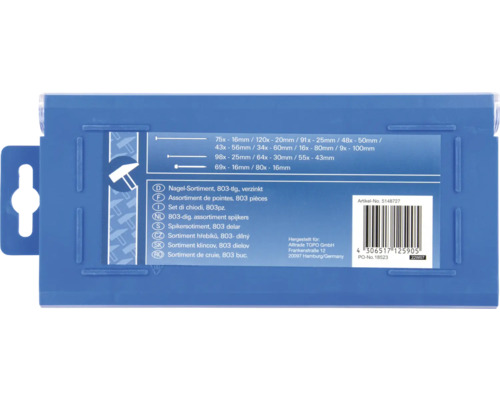 Nagelassortiment, 803 stuks
