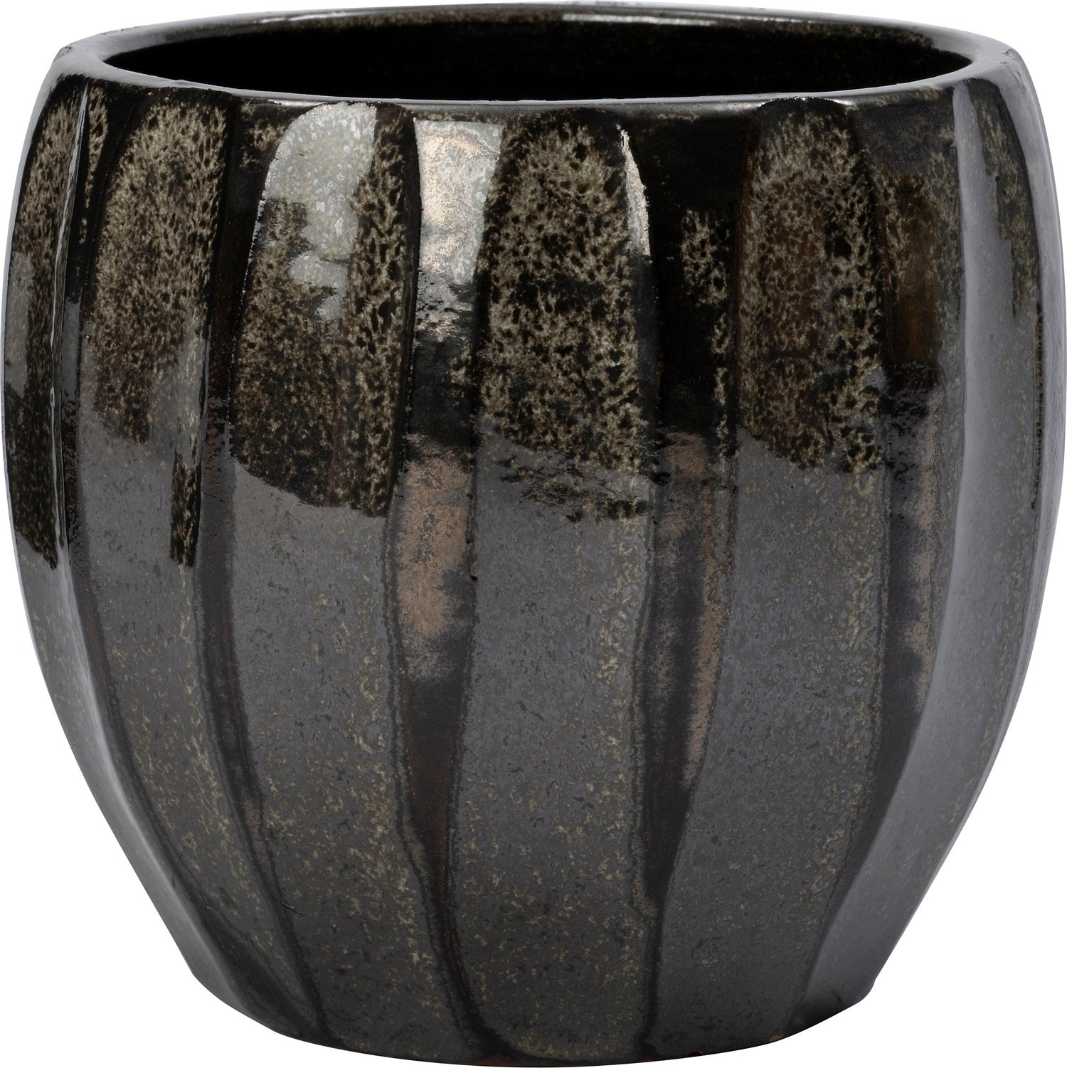 Intratuin bloempot Ted zwart / grijs D 17 H 17 cm