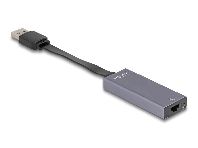 Delock Netzwerk-Adapter USB Typ-A - RJ45, 2.5 Gbps Delock USB Typ-A Adapter zu 2.5 Gigabit LAN slim