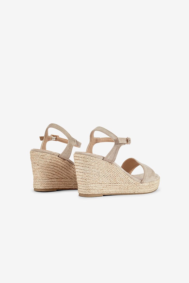 SANDÁLIAS DE SALTO COM CORDA EM SUEDE