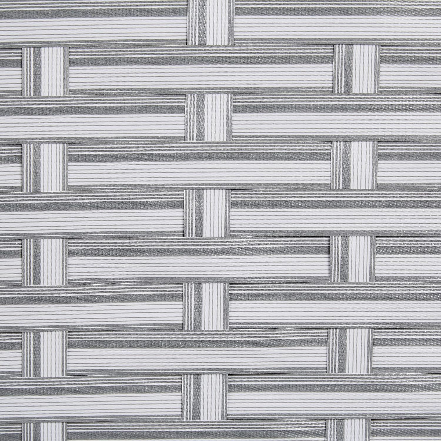 Relaxdays Paravent Raumteiler, 4-teilig, HxB: 180 x 180 cm, Faltbarer Raumtrenner, Sichtschutz, Kunststoff, weiß-grau UX8290923