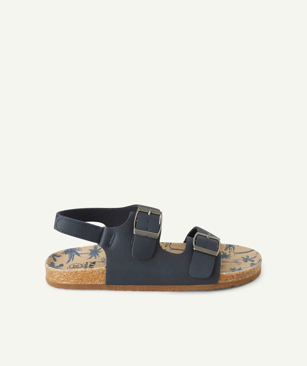 sandales ouvertes garçon bleues marine à scratch