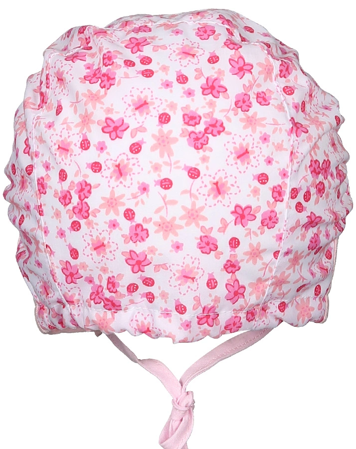 Häubchen FRÜHLINGSTAG mit Strasssteinchen in rosa/pink