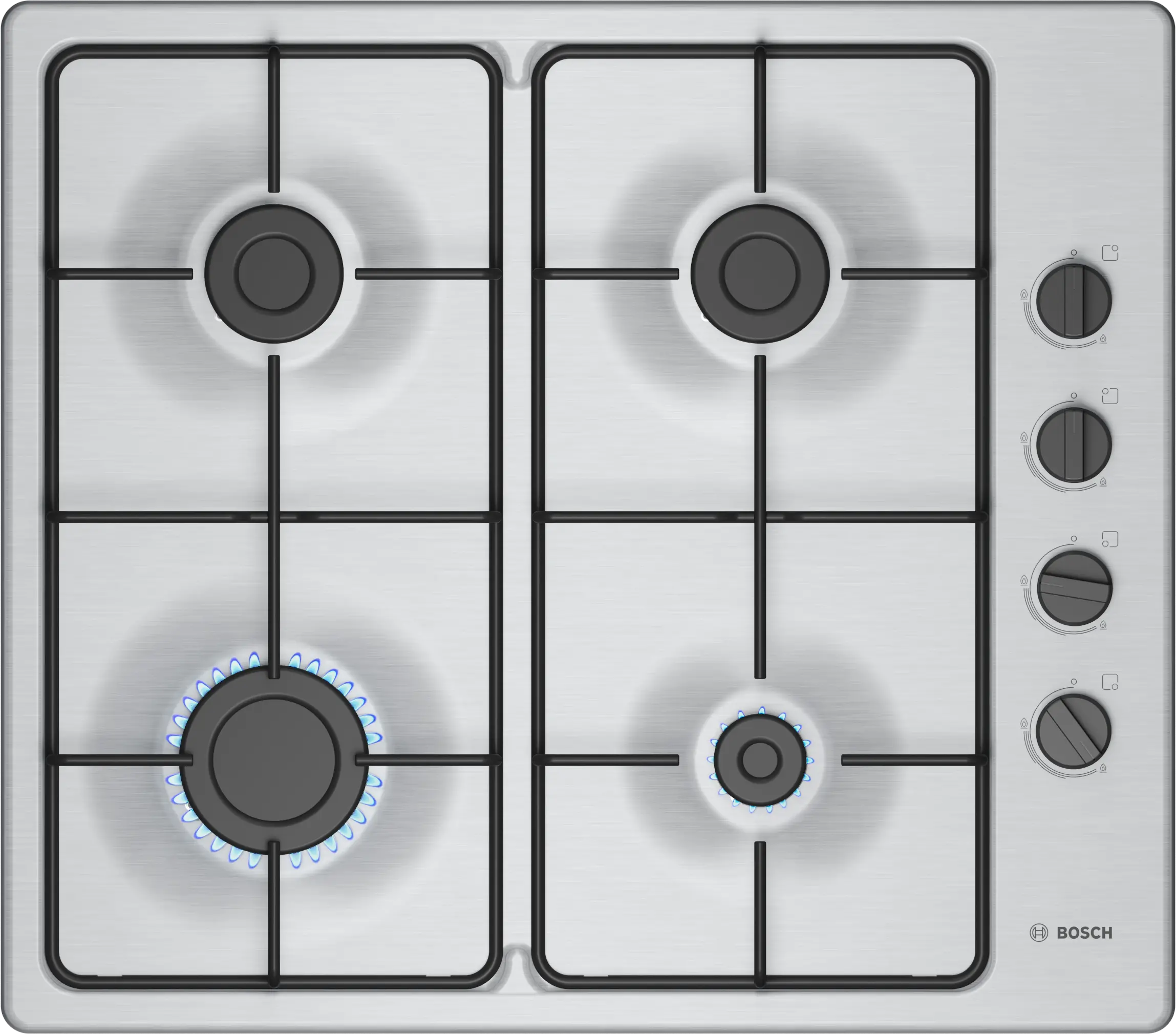 Serie 2 Gaskookplaat Inox