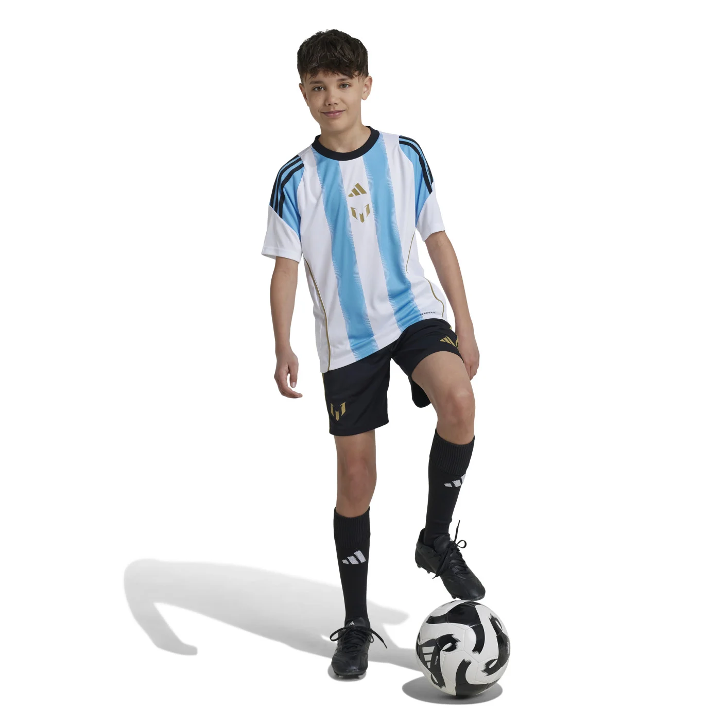 Adidas Messi Trainingsbroekje Kids Zwart Wit Goud