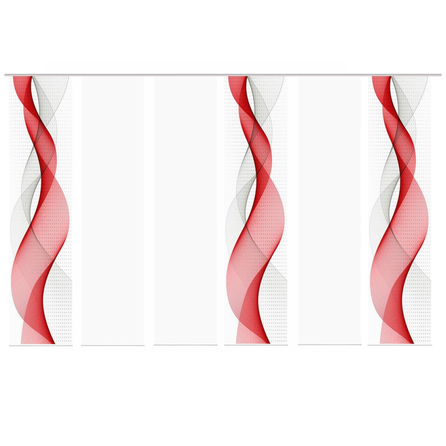 6-teiliges Schiebevorhang-Set OPALIA - rot - je 60x245 cm