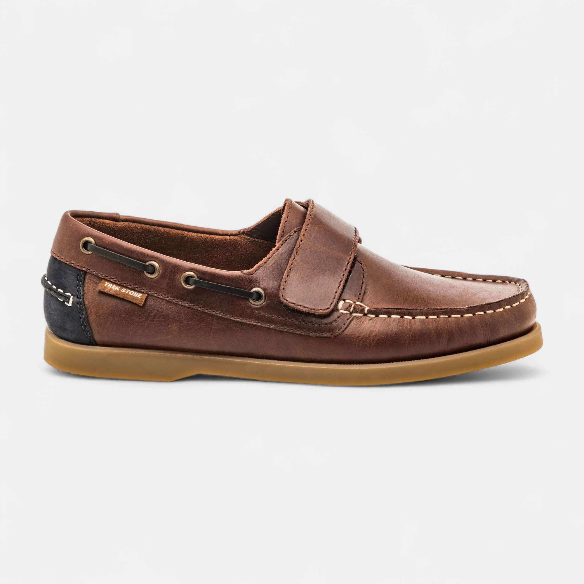 Chaussures bateau Homme en cuir marron