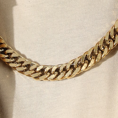 Collier Maille Gourmette 10mm Doré