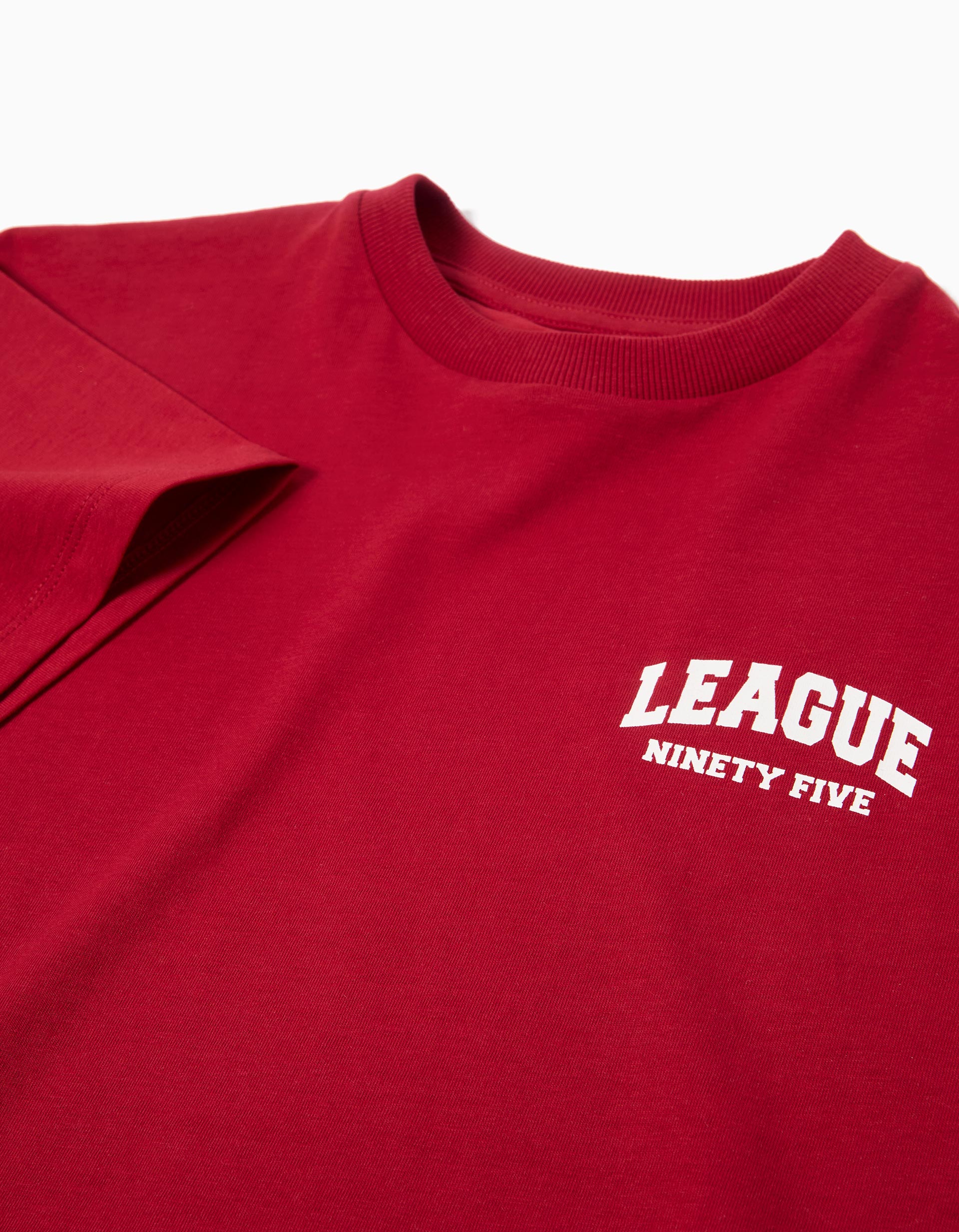T-shirt Print, Menino, Vermelho Escuro