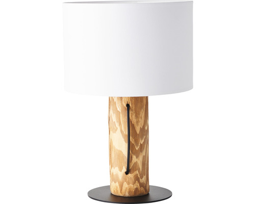 Tafellamp, 1-lichts, HxØ 43x25 cm, Jimena, grenen gebeitst/wit, met kabelschakelaar
