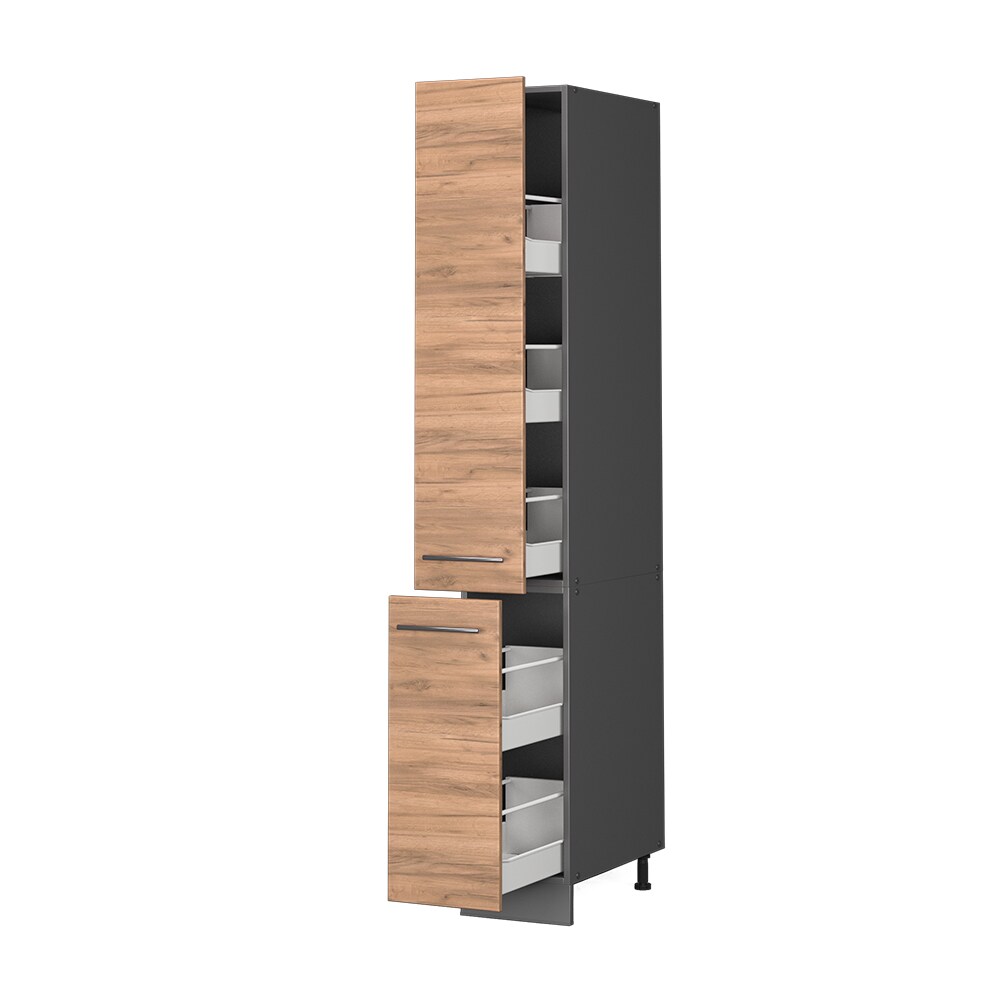 Vicco Apothekerhochschrank Küchenschrank Küchenmöbel Fame-Line Anthrazit Eiche modern 30 cm Küche Einbauküche Einschübe Aufbewahrung Küchenzeile
