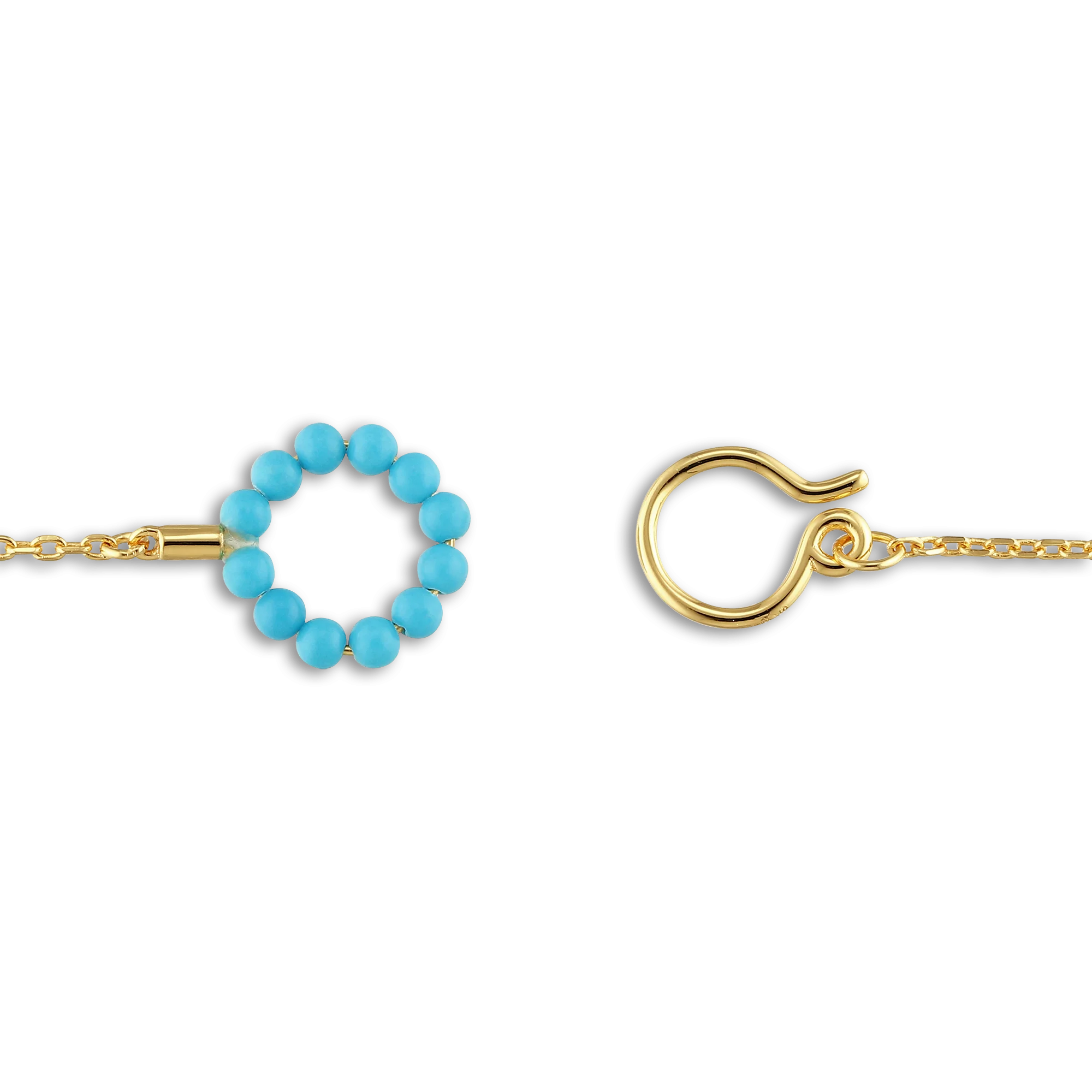 Jane Kønig  Bermuda Turquoise Lock halskæde - forgyldt