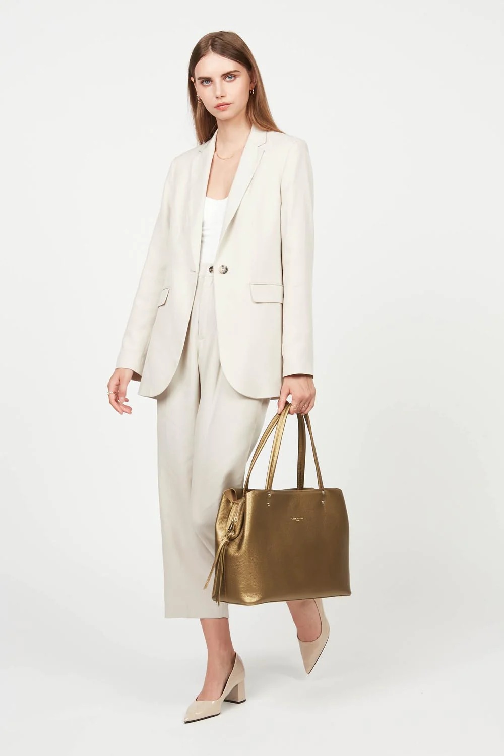 Foulonné Double-Grand sac cabas épaule