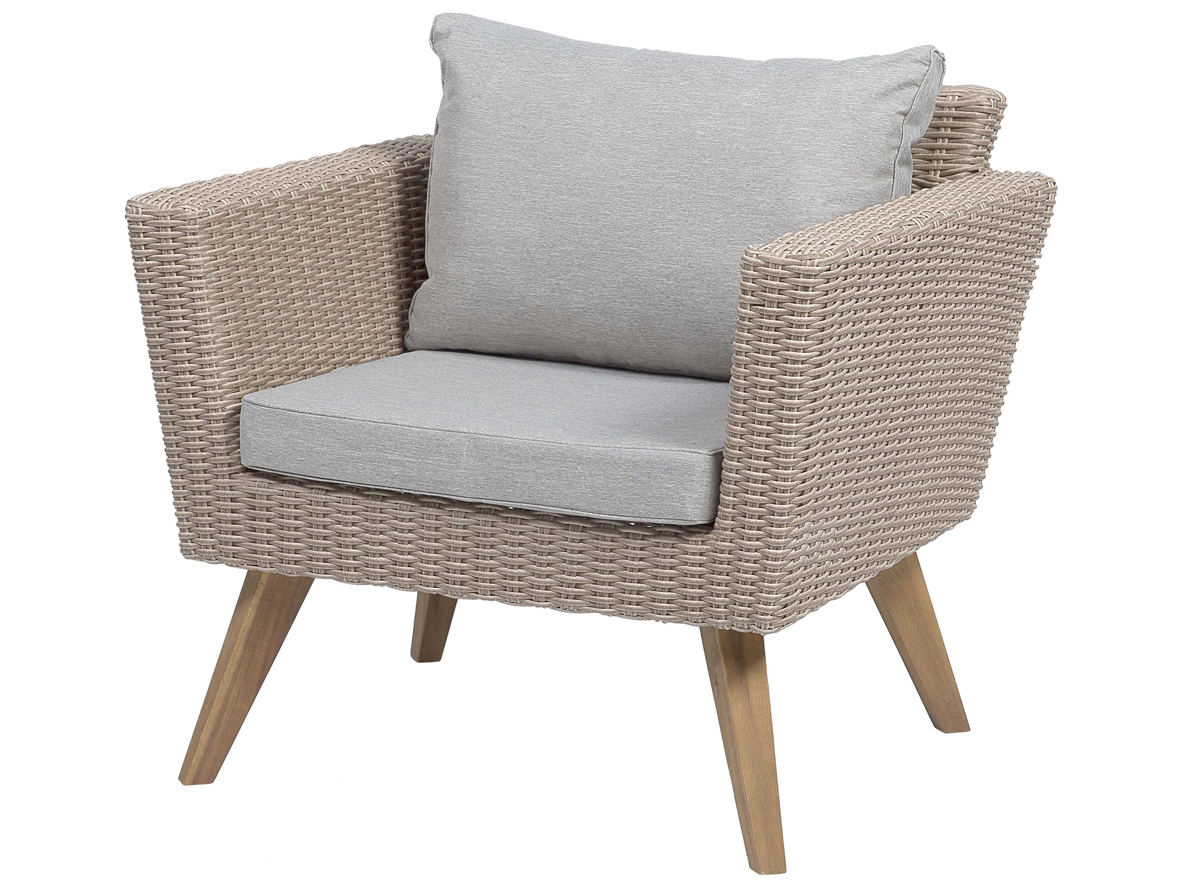 Loungeset met tafel 5-zits VITTORIA PE rotan Grijs