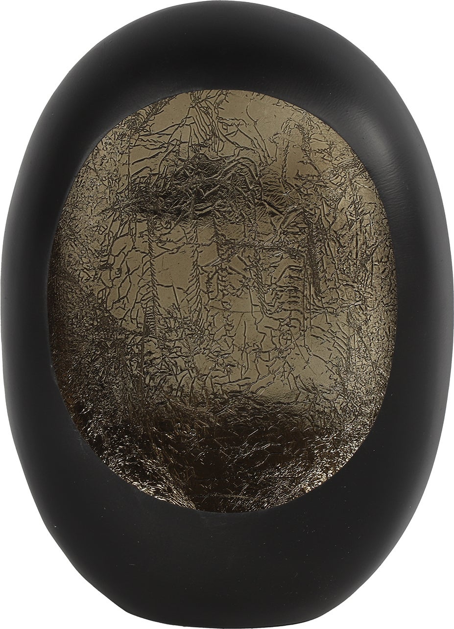 Countryfield waxinelichthouder Eggy zwart 11,5 x 21 x 29 cm