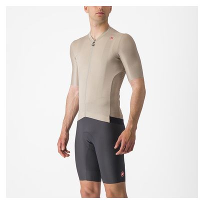Maillot Manches Courtes Castelli Espresso Beige