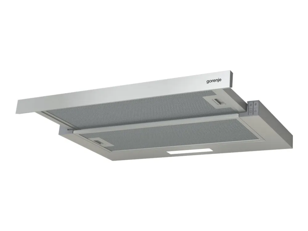 Gorenje Essential TH62E3X - Hætte - teleskopisk - bredde: 60 cm - dybde: 30.6 cm - udtrækning og recirkulation (-) - rustfrit stål