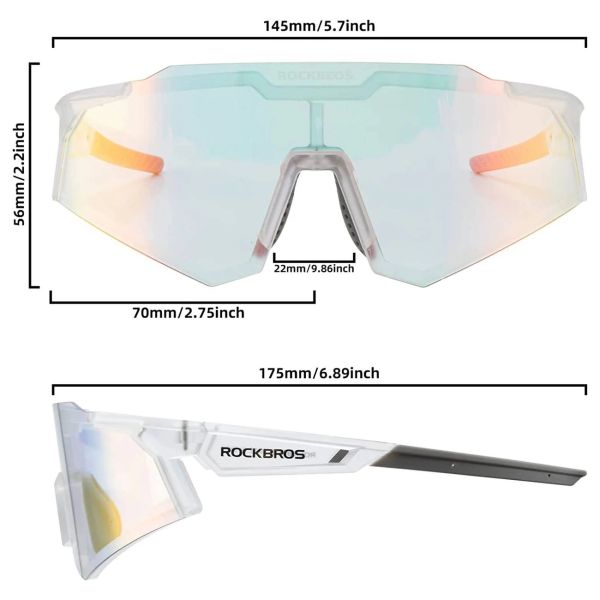 Rockbros Photochromic Cykelbriller, Transparent