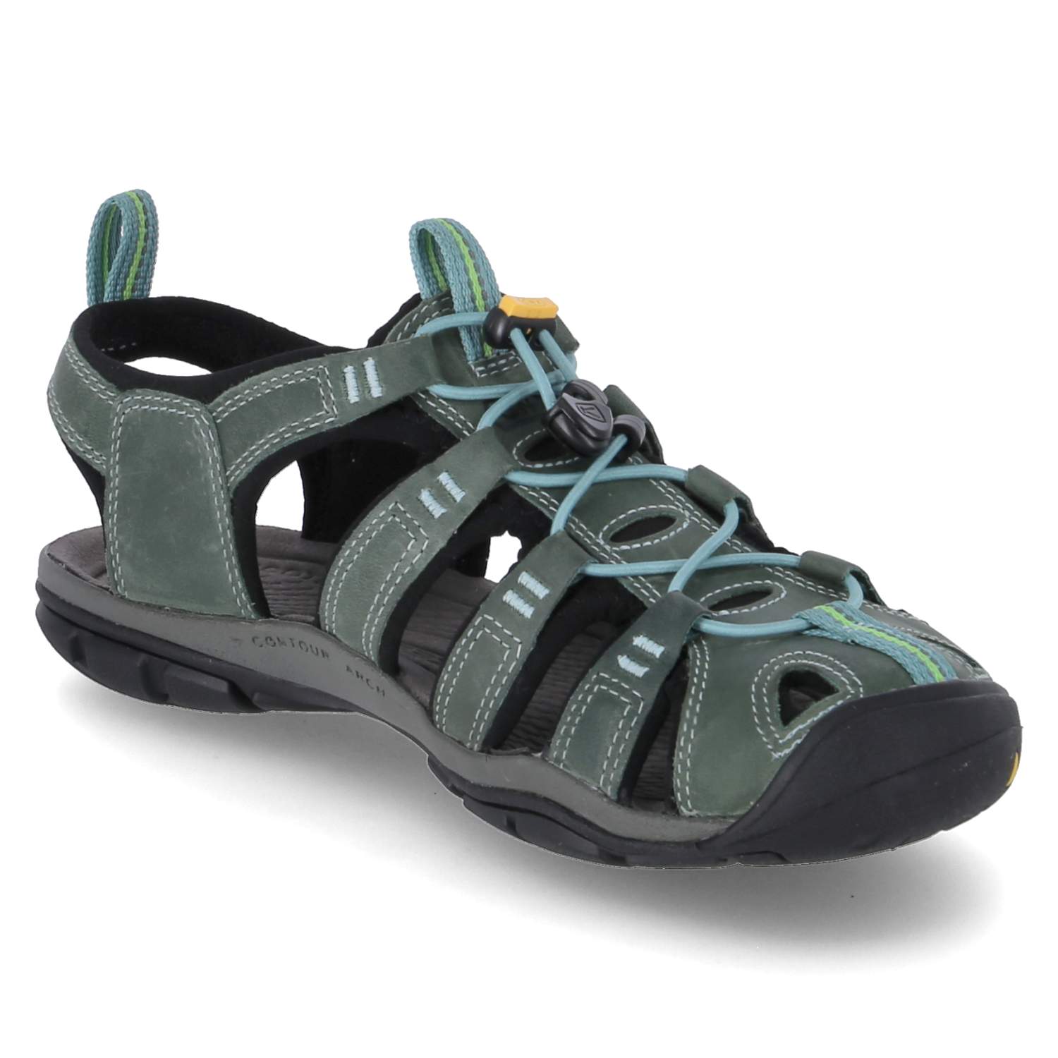 Keen Trekkingsandale CLEARWATER CNX LEATHER - mineral blue/yellow