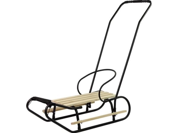 Leantoys Lean Metal Sled med Push Bar Back Strap Svart