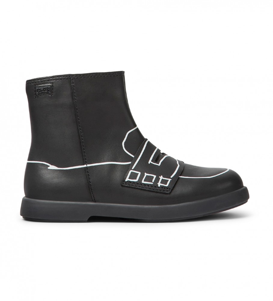 Botas de cano curto Camper Duet Twins em couro preto