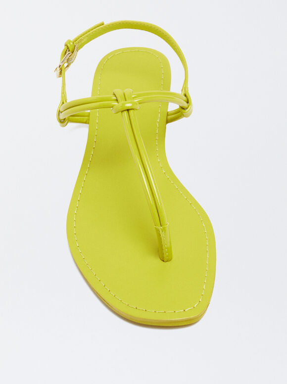 Plana Sandalia Com Nude - Amarillo
