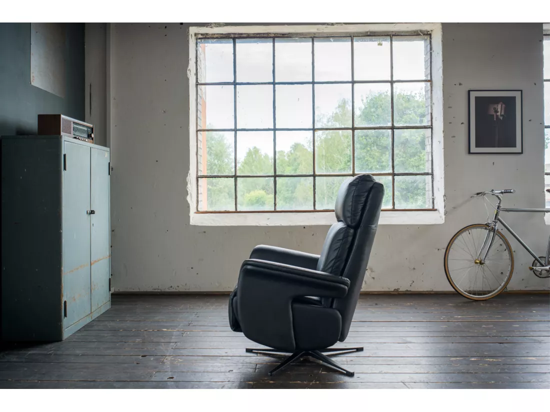 Fauteuil - Noir cuir - NAMA