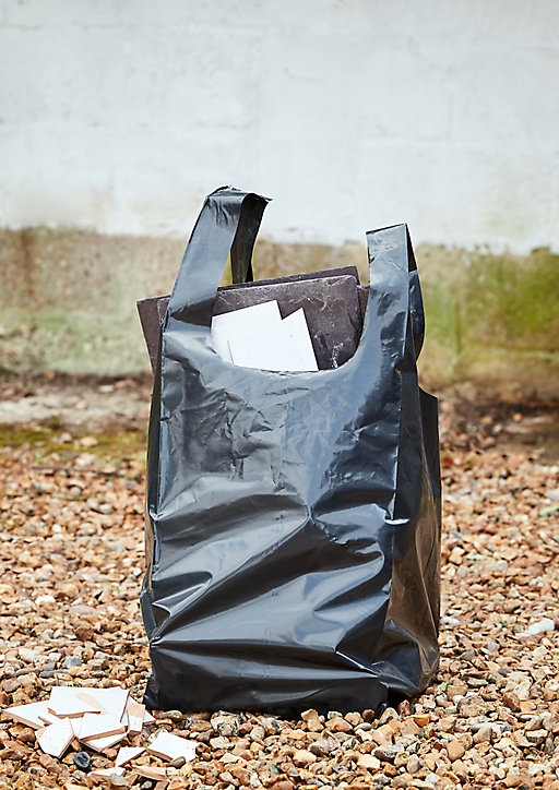 5 sacs à gravats ultra-résistants noir 50L