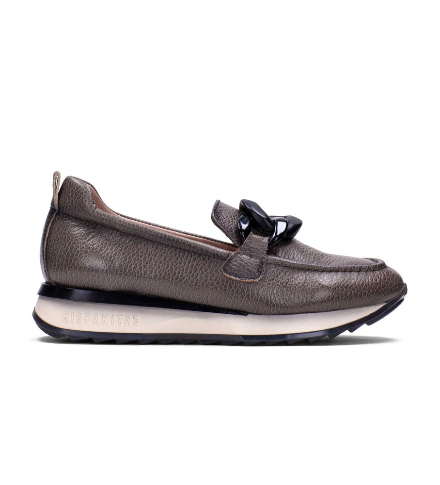 Mocassins Hispanitas Kate em couro cinza