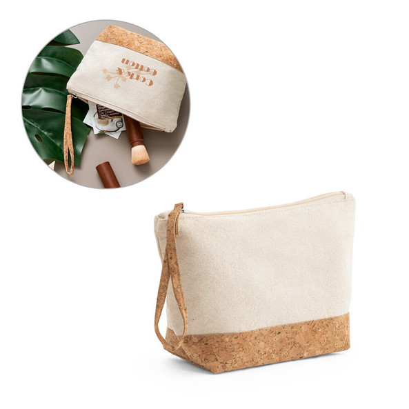 hi!dea 92735 - Trousse de toilette 100% coton et liège