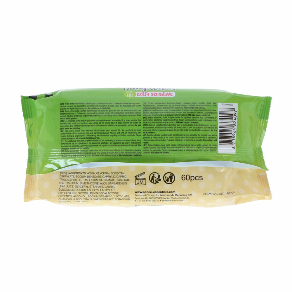 24x Sence Baby Billendoekjes Extra Sensitive24x60 = 1440 stuks