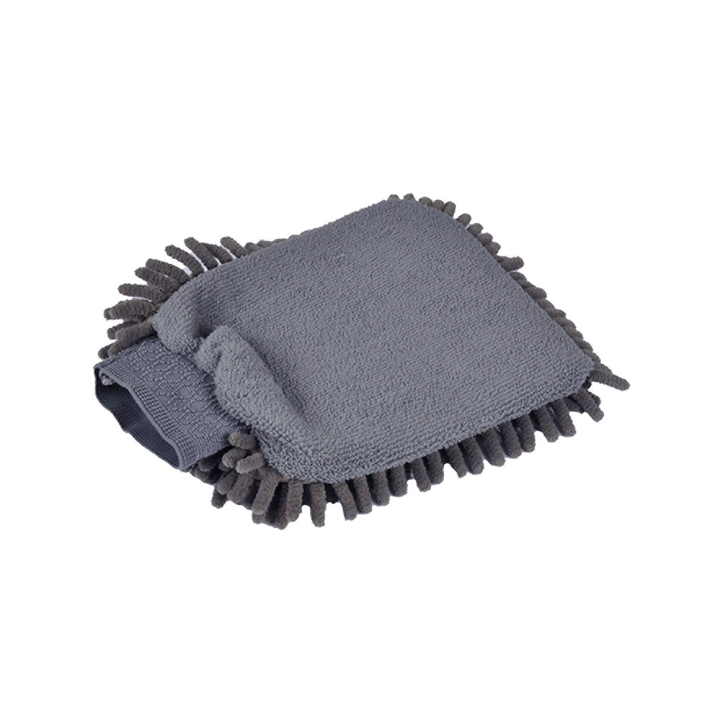 Gant chenille microfibre anthracite 15x23.5cm