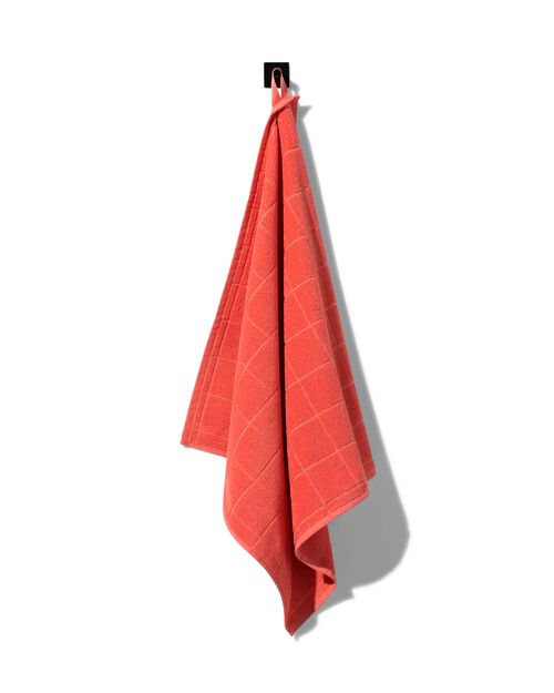 essuie-mains 50x50 coton corail