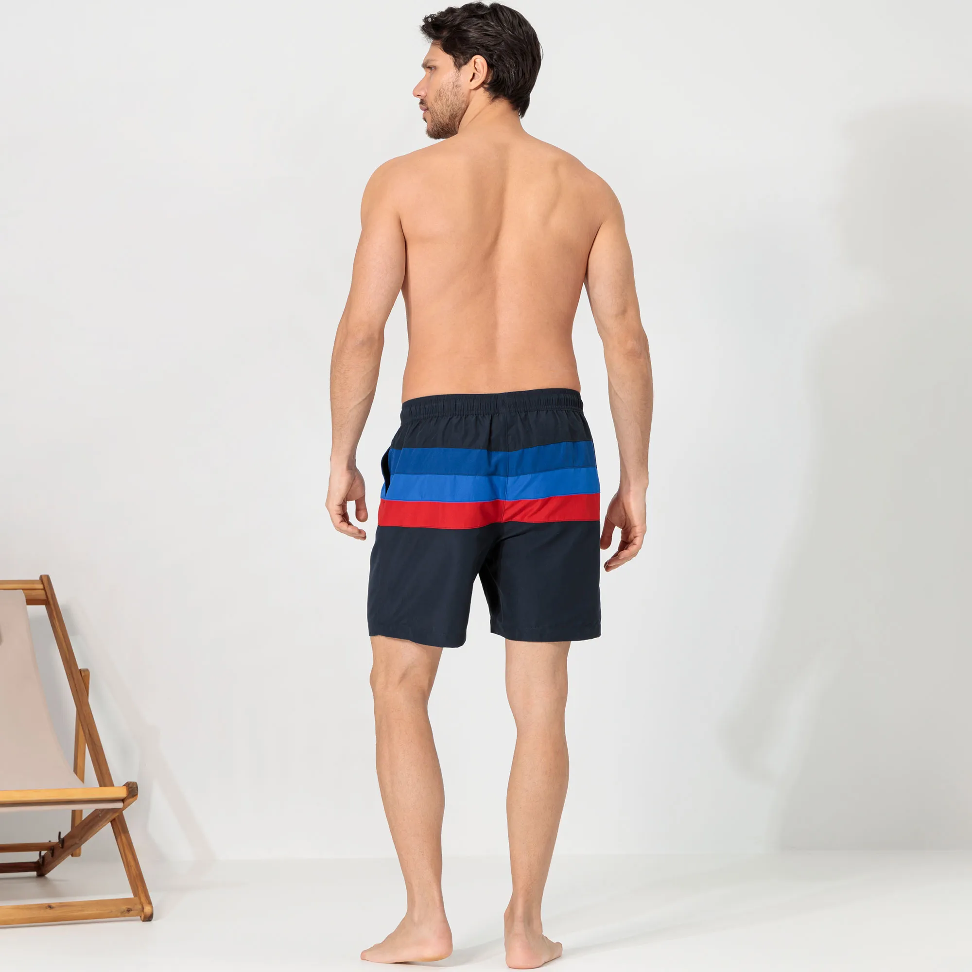 Herren-Badeshorts mit Kontrast-Streifen