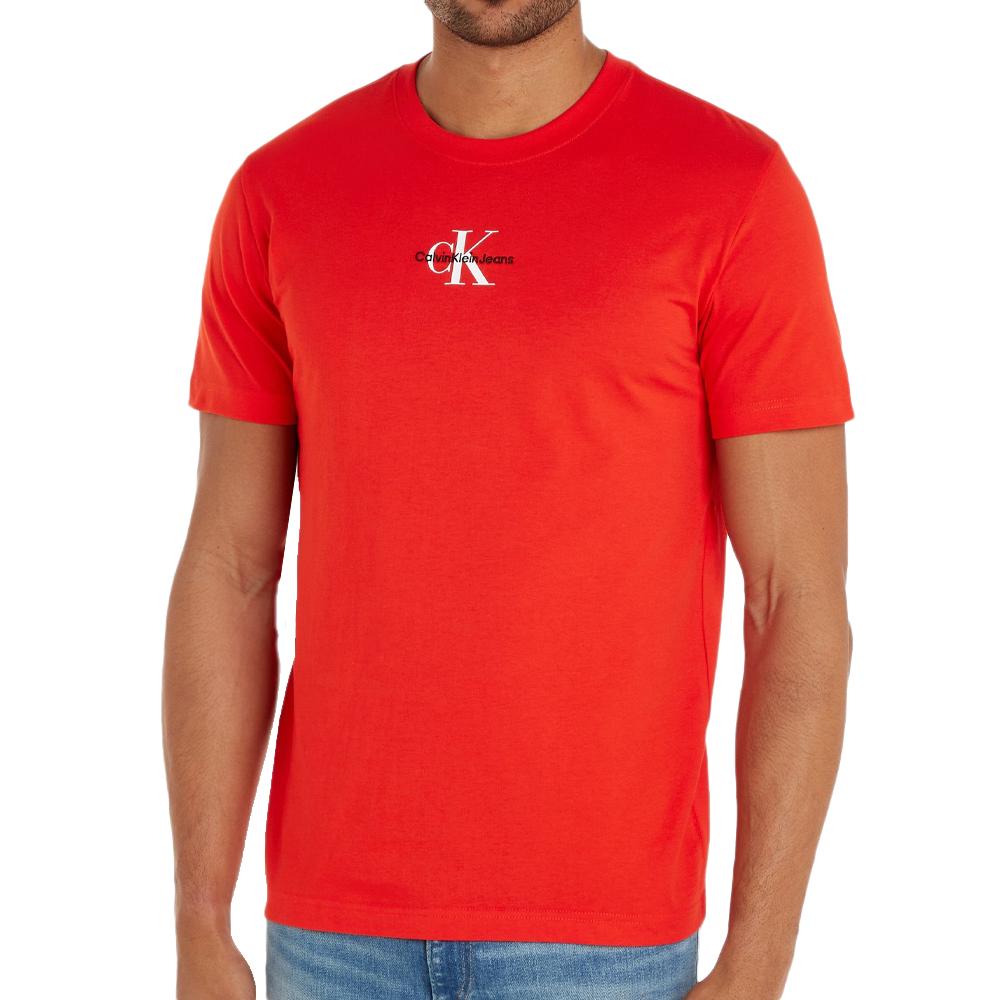 Calvin Klein Jeans T-shirt Rouge Homme Calvin Klein Jeans Monologo Regular