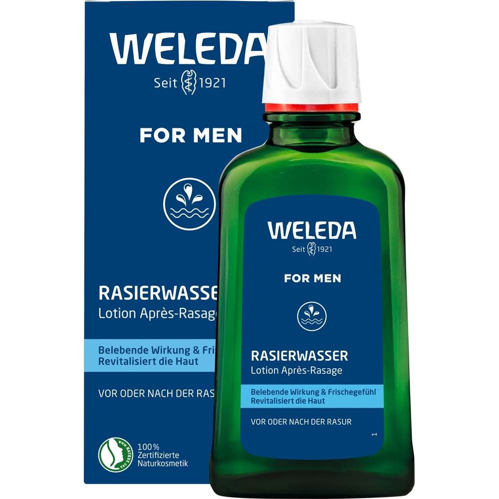 Weleda Rasierwasser - erfrischt und belebt. Vor und nach der Rasur anwendbar