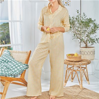 Pyjama femme motif vichy - BECQUET CRÉATION