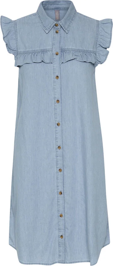 Culture CUaurelia Short Dress Light blue wash