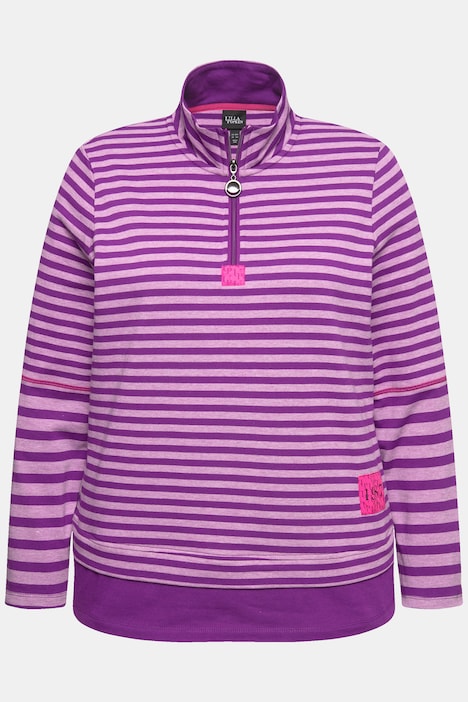 Shirt, Ringelmix, Classic, Troyerkragen, Langarm