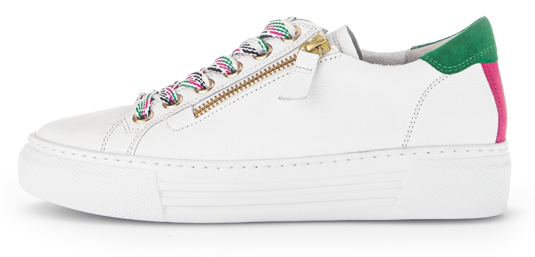 Gabor Plateausneaker »FLORENZ«  mit bunten Besätzen, Weite G, Freizeitschuh, Halbschuh, Schnürschuh