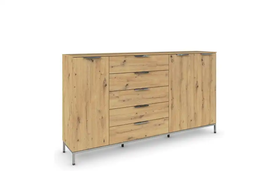 Highboard Eiche Artisan (Nachbildung) Eiche Artisan (Nachbildung) Front: Dekor, Oberboden: Dekor verchromt