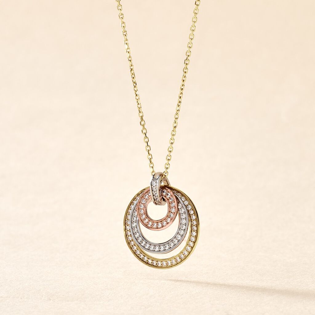 Collier Rama Or Tricolore Oxyde De Zirconium
