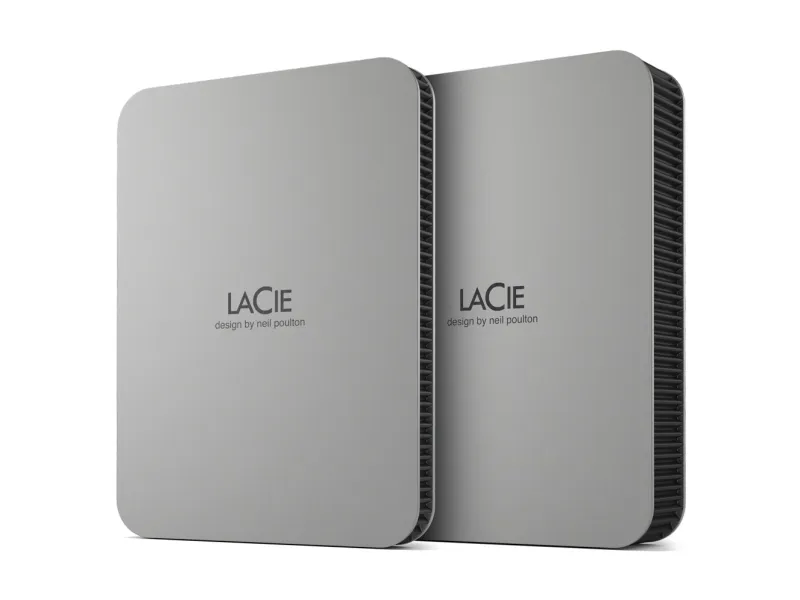 LaCie Mobile Drive STLP5000400 - Harddisk - 5 TB - ekstern (bærbar) - USB 3.2 Gen 1 (USB-C stikforbindelse) - månesølv