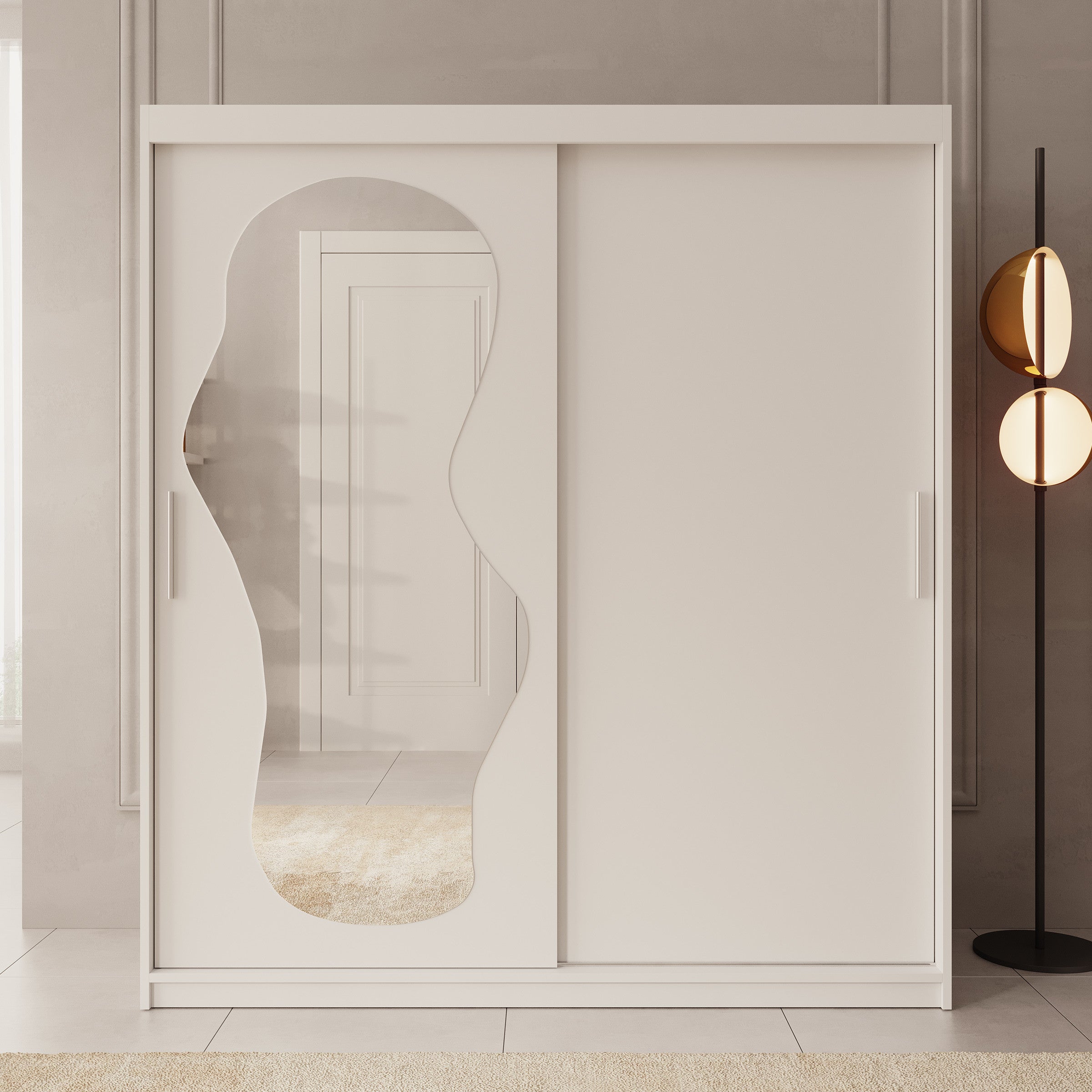 Ulysses - Kledingkast met schuifdeuren - Wit - 180x62x200 cm