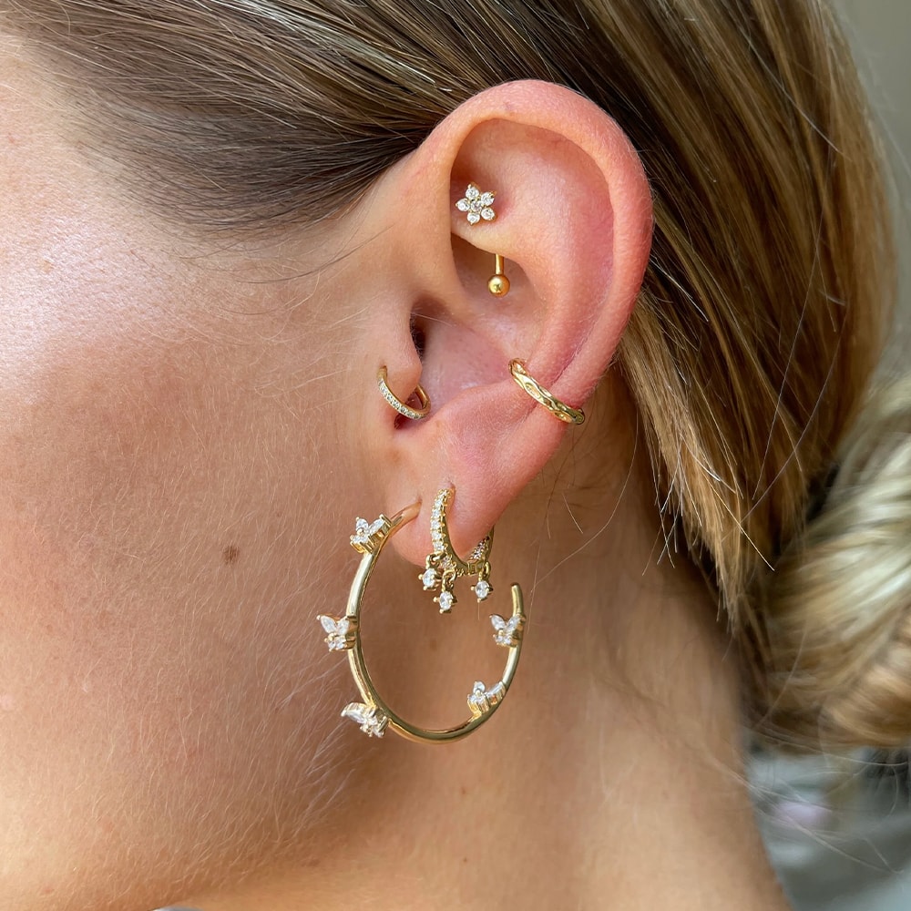 Boucles d'oreilles créoles - Fly Hoops - Laiton plaqué argent 10 microns